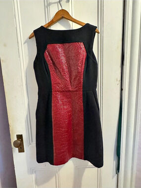 Milly Black & Red Mini Dress Size 10 Like New